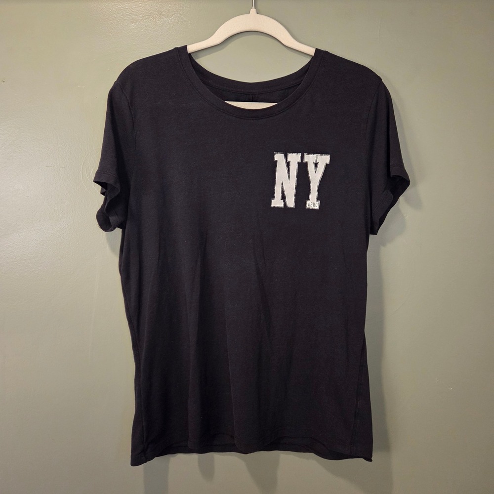 Aeropostale Women's Manhattan NY Lightweight Shirt Size L Black‎ White